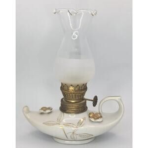 Vintage Japan 7” Ceramic Genie Aladdin Oil Lamp U263